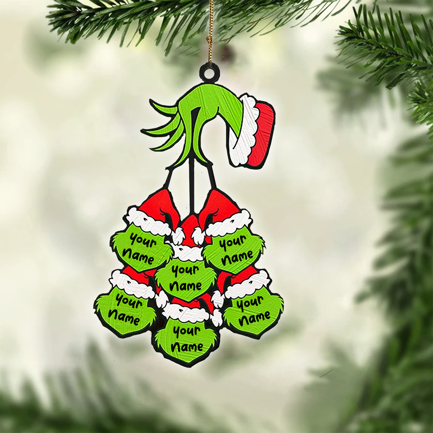 The Grinch Personalized Christmas Ornament, Gift For Family