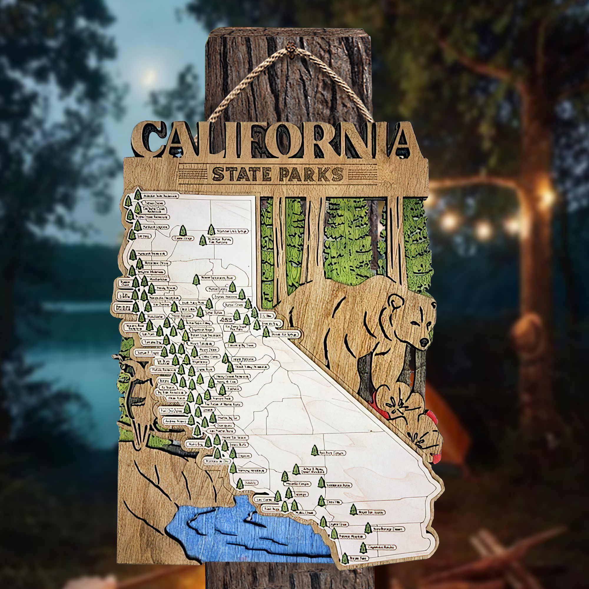 California State Park Map, Personalized Travel Map, Gift For Travelers