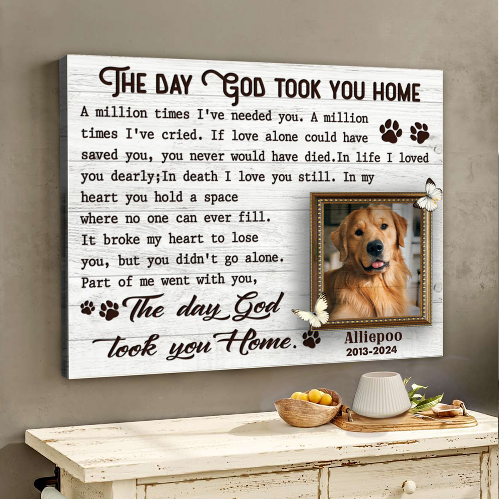 The Day God Took You Home Custom Photo Memorial Canvas Wall Art, Gifts ...