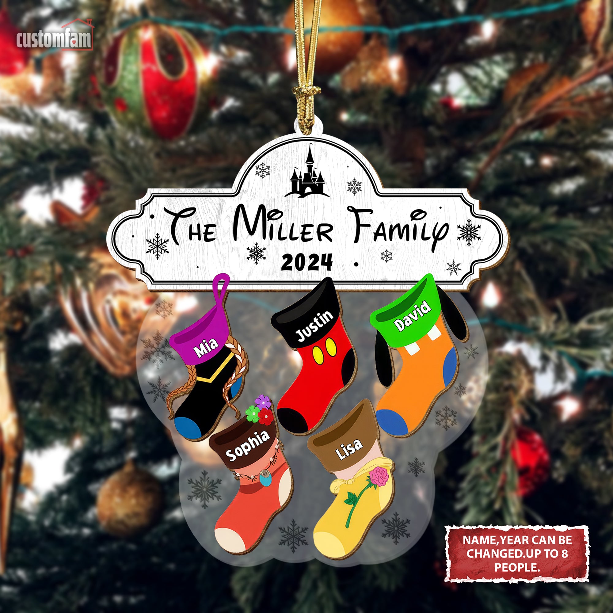 Personalized Family Socks Christmas Ornaments, Christmas Gift For Family