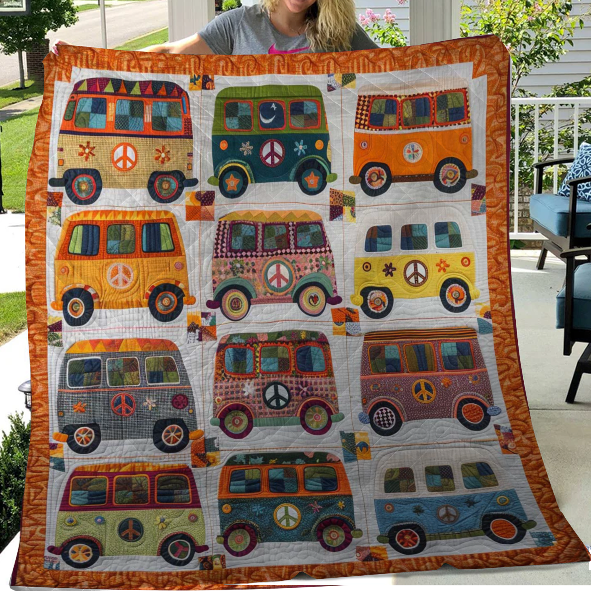 Campervan Throw Blanket, Gift For Travelers, Outdoor Gifts, Bedroom Decor