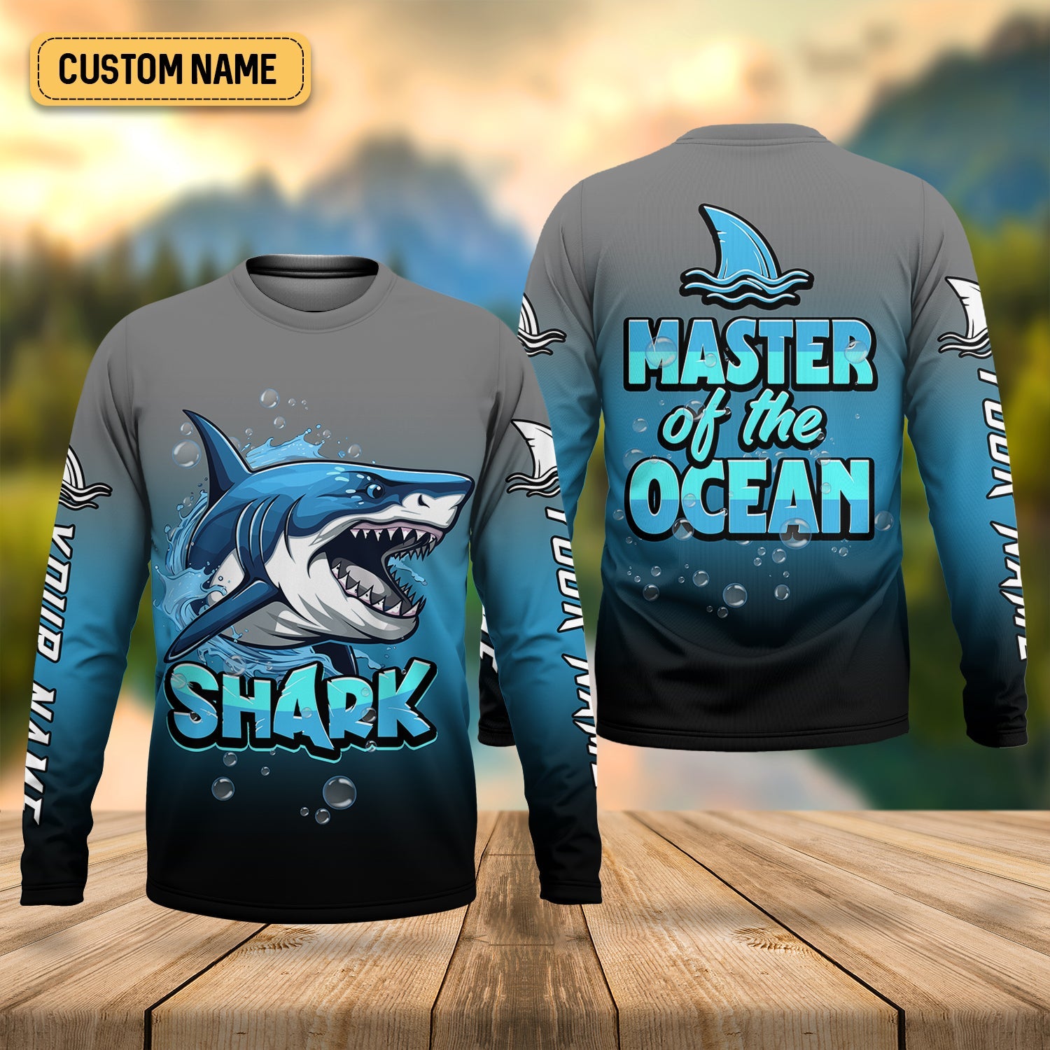 Shark Fishing UPF Shirts, Shark Master of The Ocean, Funny Fishing Shirt, Gift For Fisherman