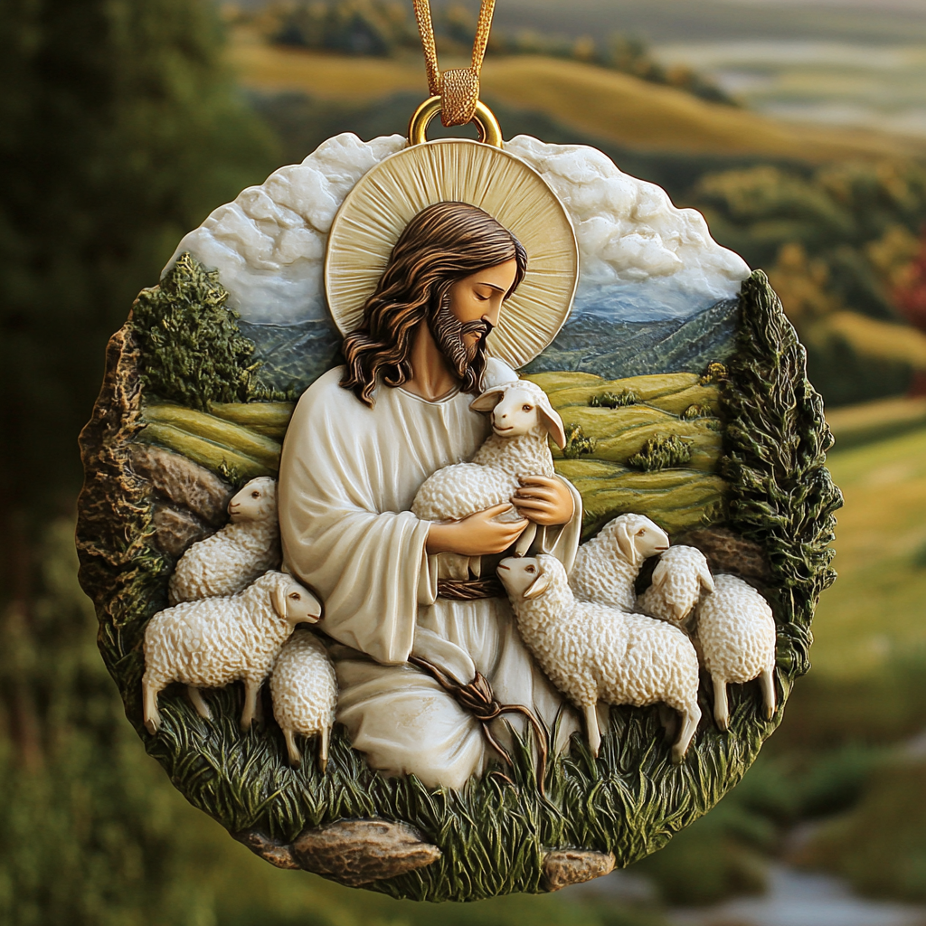 The Good Shepherd Personalized Acrylic Christmas Ornament, Christ Gifts