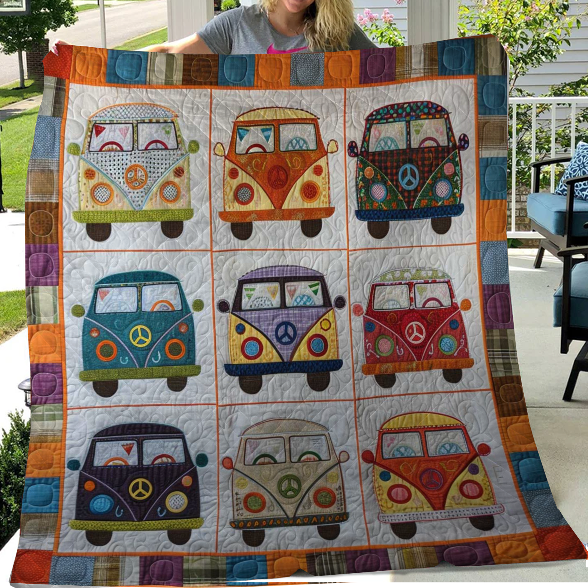 Campervan Blanket, Gift For Travelers, Outdoor Gifts, Bedroom Decor