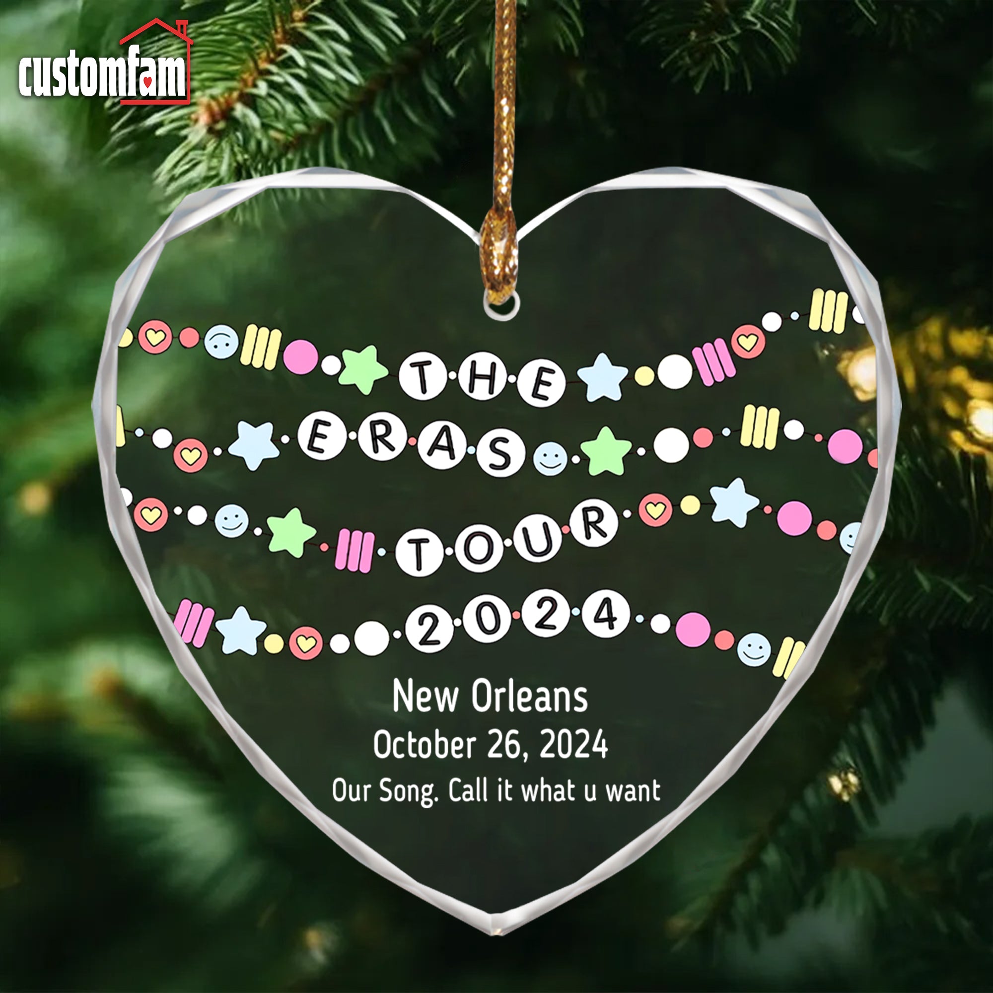 The Eras Tour 2024 Personalized Christmas Glass Ornament, Gift For Swi ...