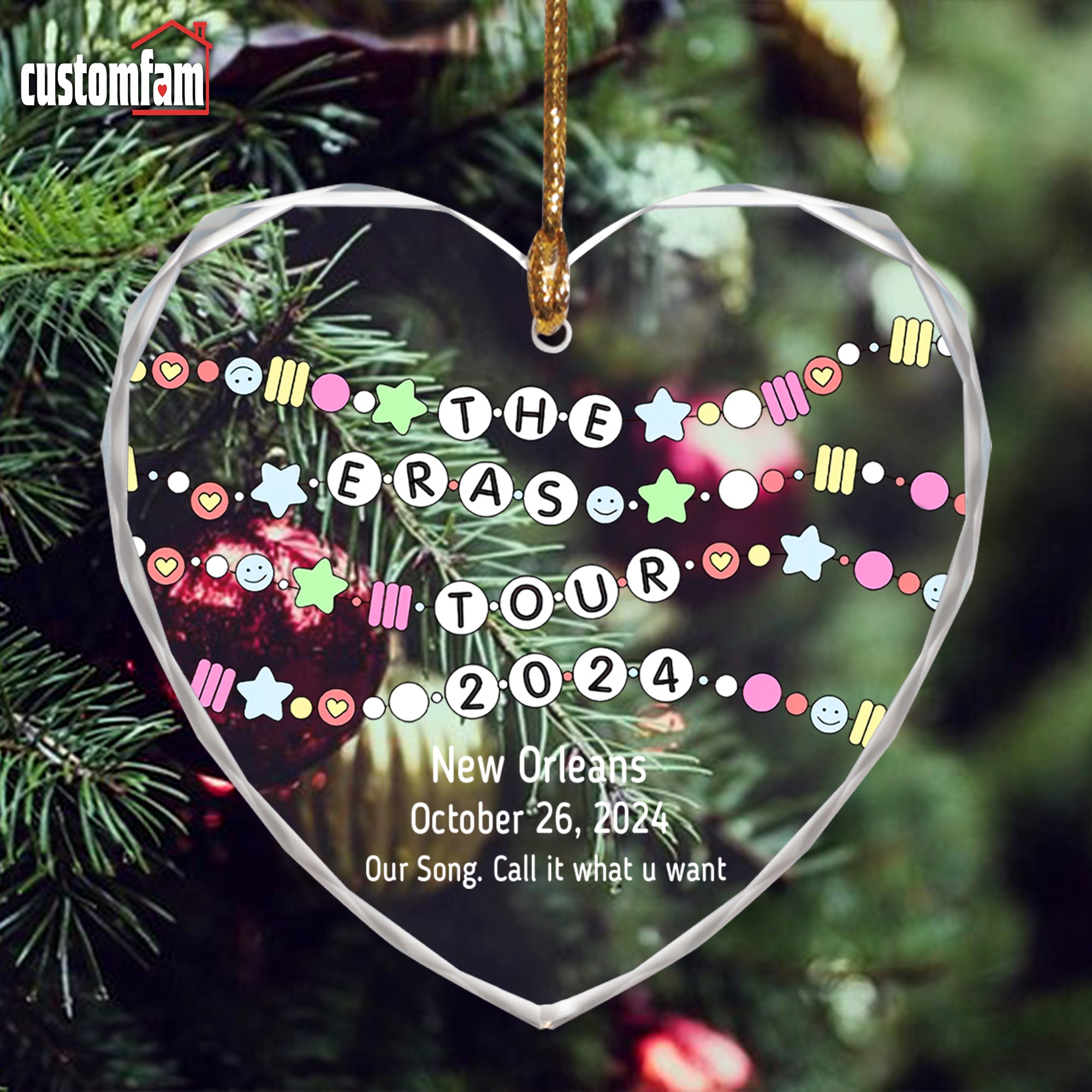 The Eras Tour 2024 Personalized Christmas Glass Ornament, Gift For Swi ...