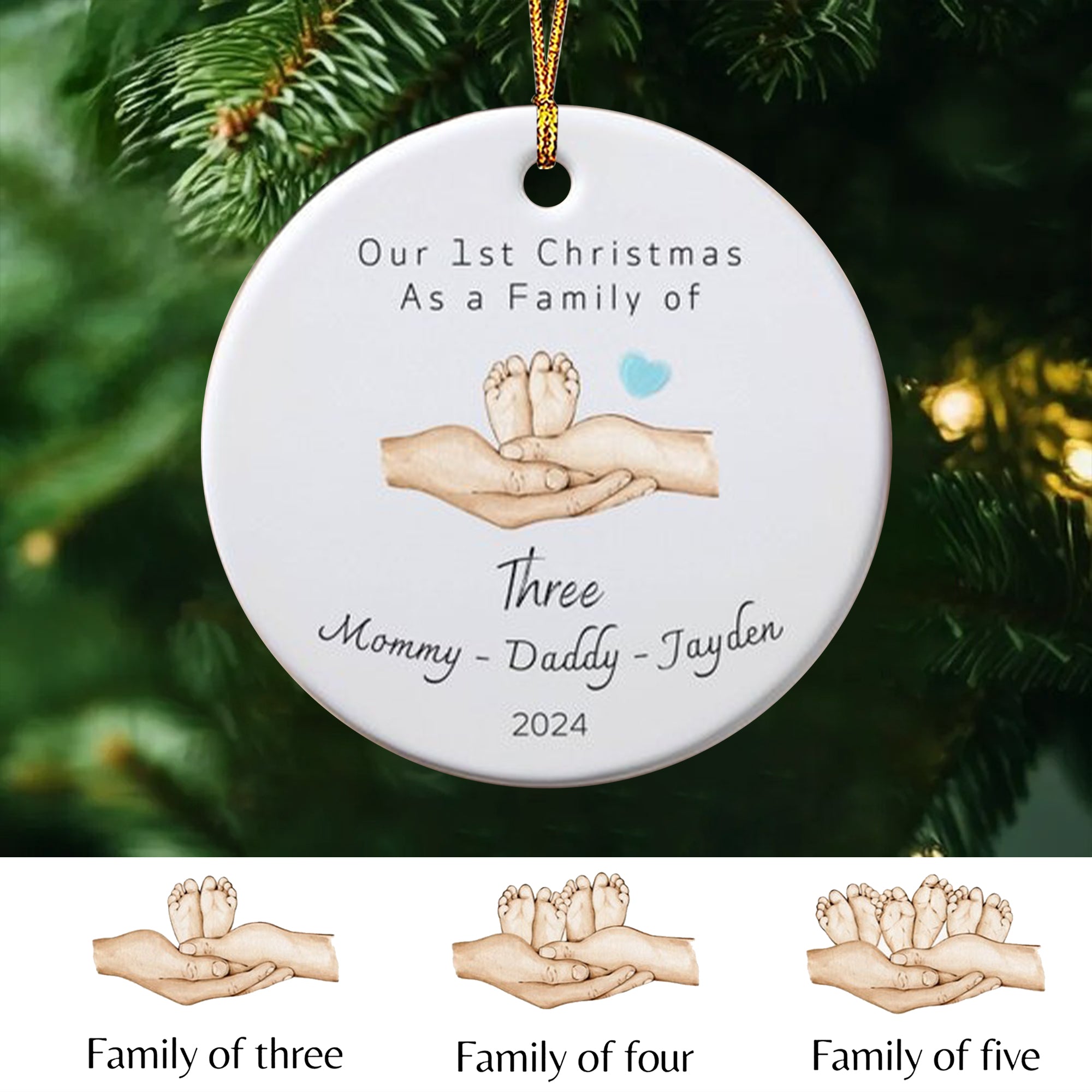 Our First Christmas Custom Ceramic Ornament, First Christmas Ornament, Baby Gifts