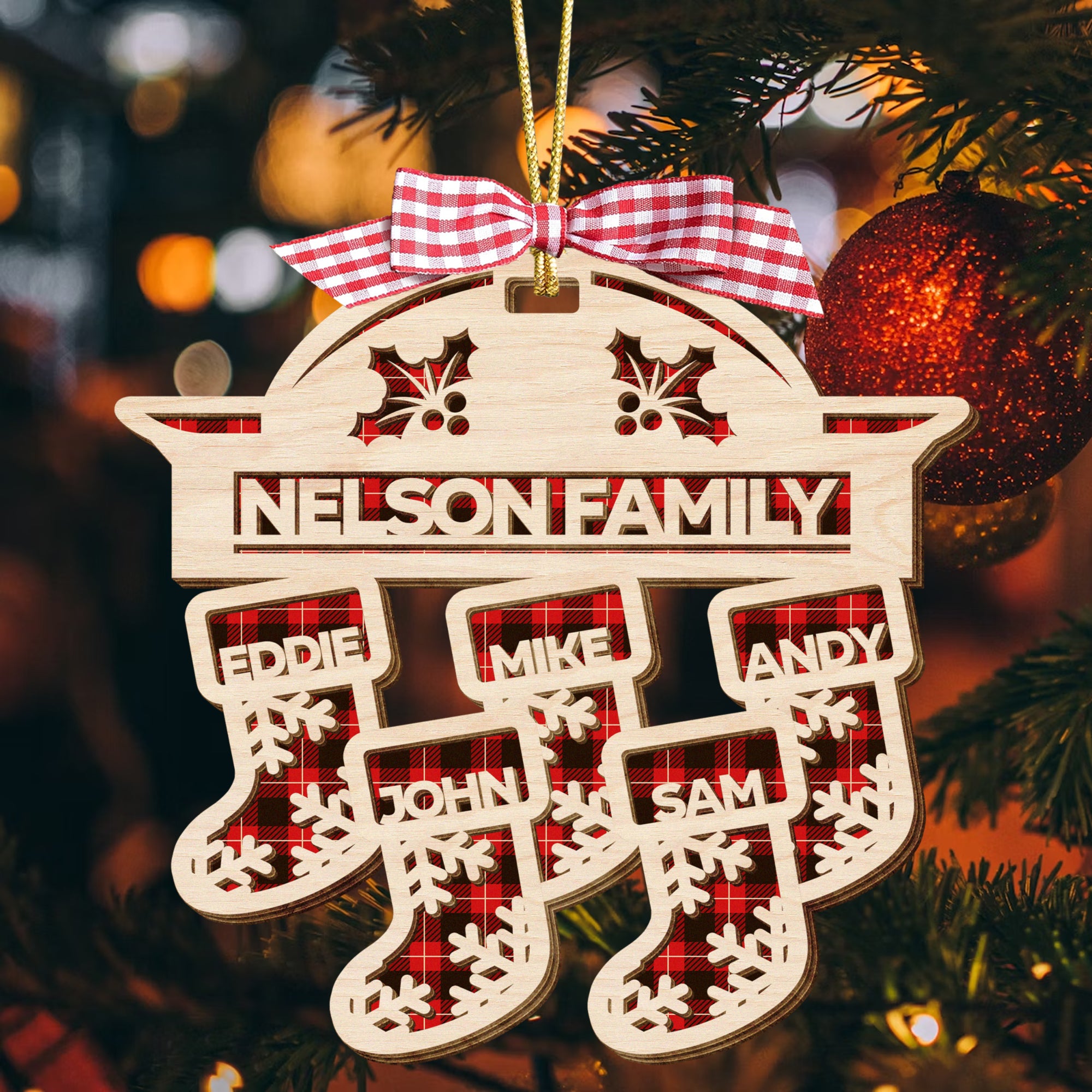 Personalized Family Christmas Ornament, Christmas Socks Decoration, Family Gifts