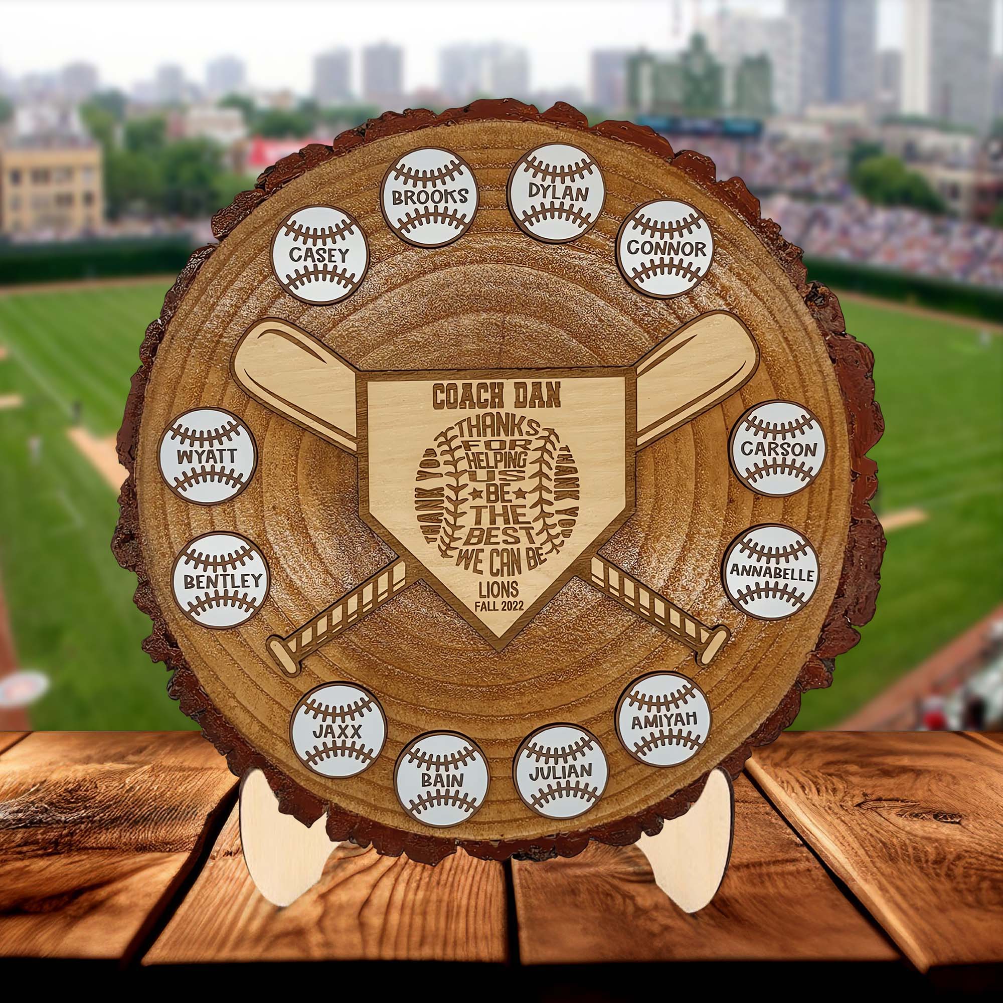 Custom Baseball Softball Coach Wood Sign, Thank You Gift for Coaches, End Of Season Coach Gifts