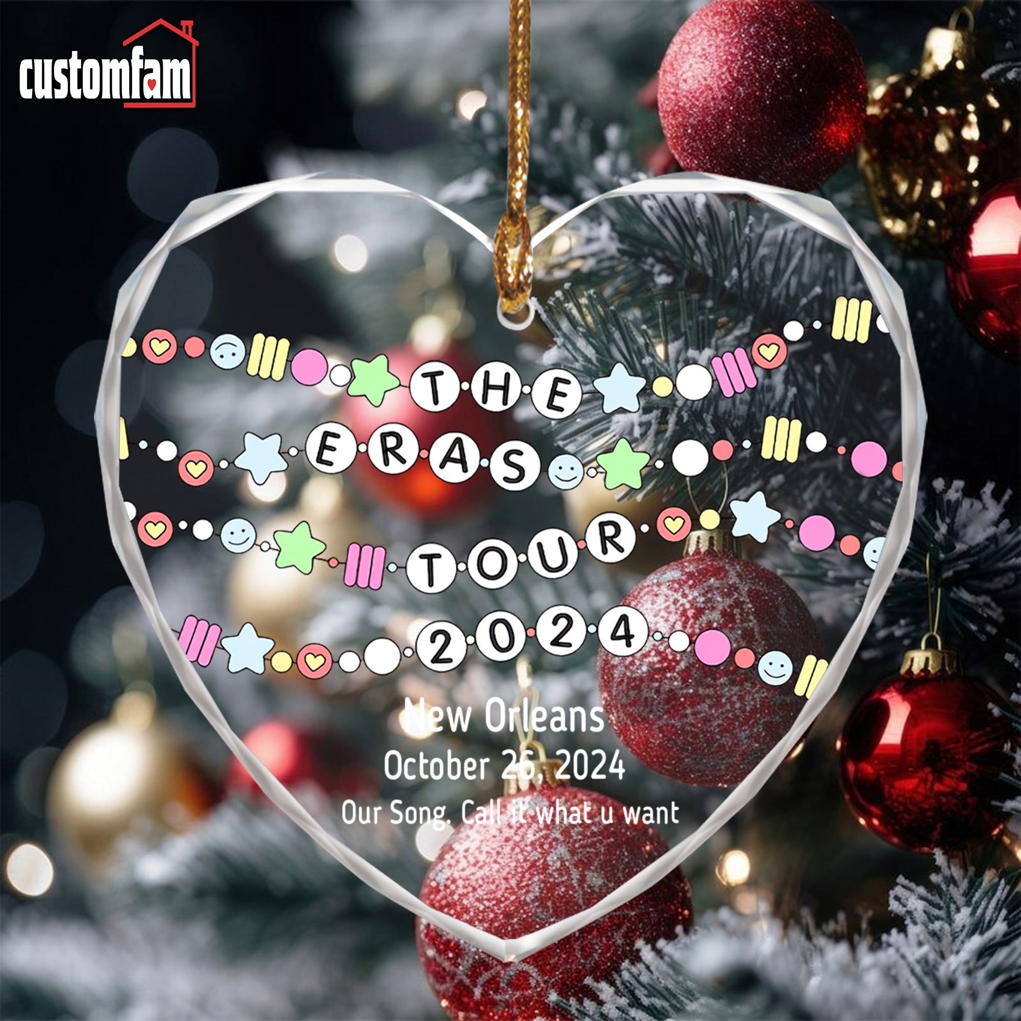 The Eras Tour 2024 Personalized Christmas Glass Ornament, Gift For Swi ...