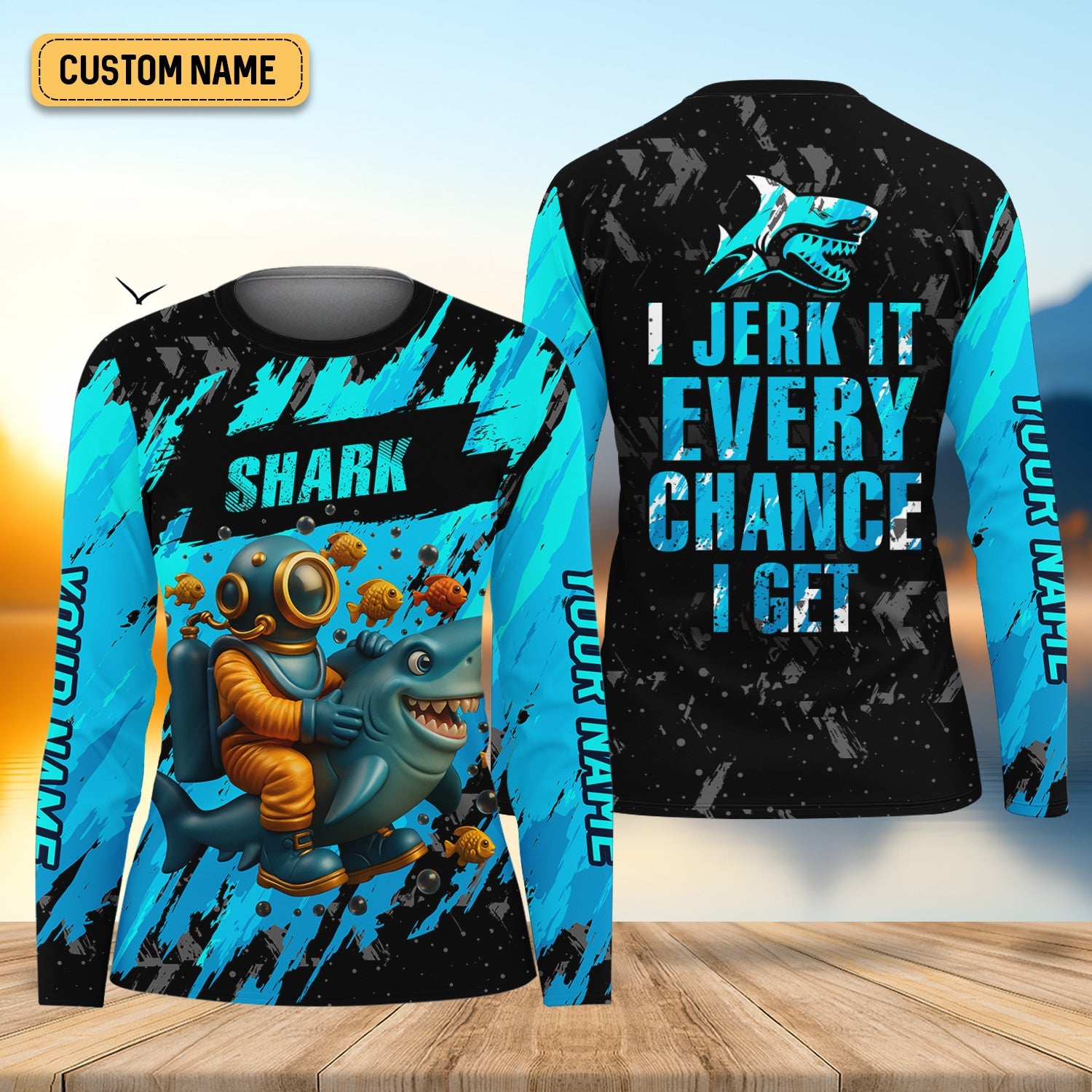 Shark Fishing UPF Shirts, Women Fishing Shirt, SPF Long Sleeve Shirts Womens