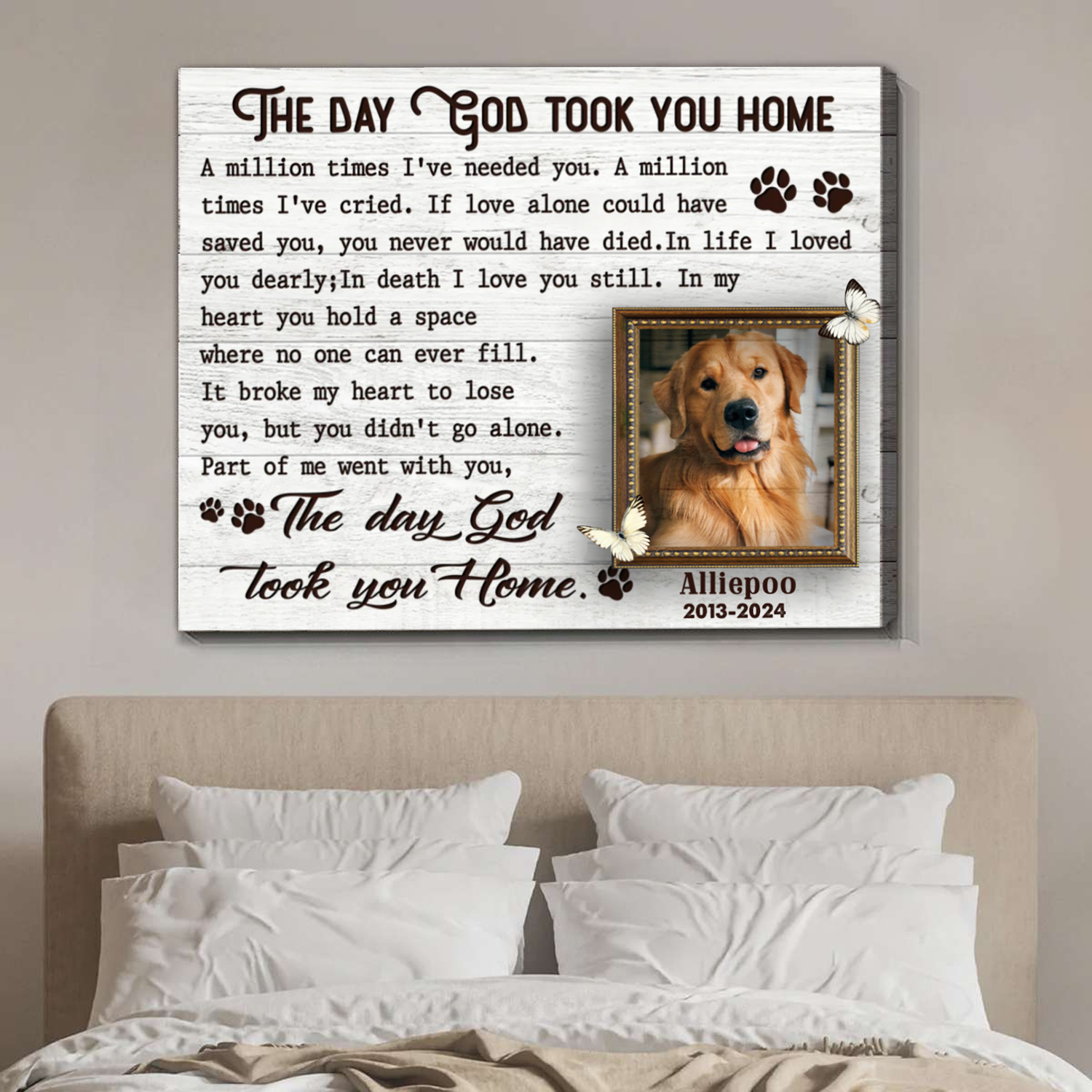 The Day God Took You Home Custom Photo Memorial Canvas Wall Art, Gifts ...