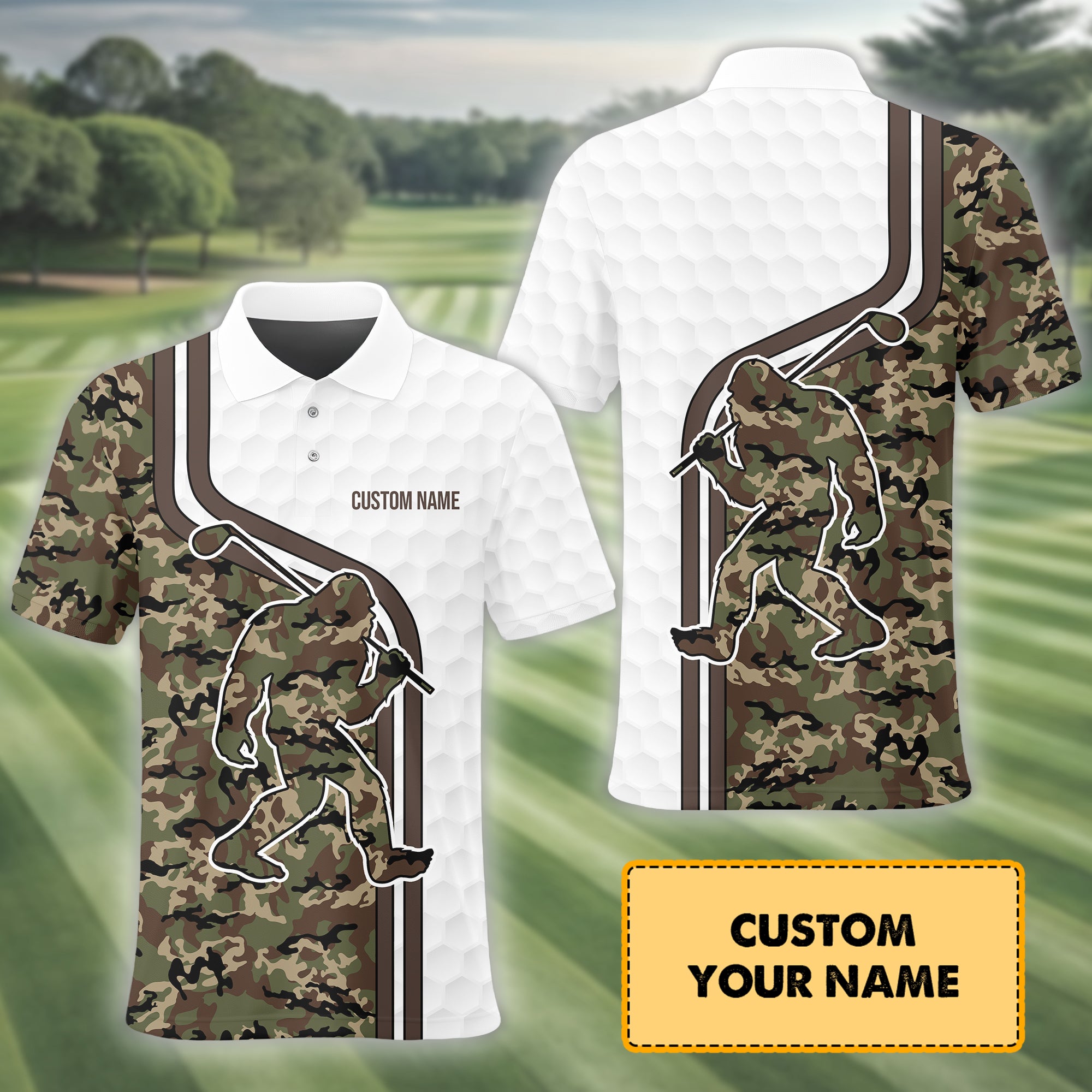 Camo Polo Shirt, Custom Polo Golf Shirt, Present For Golfer