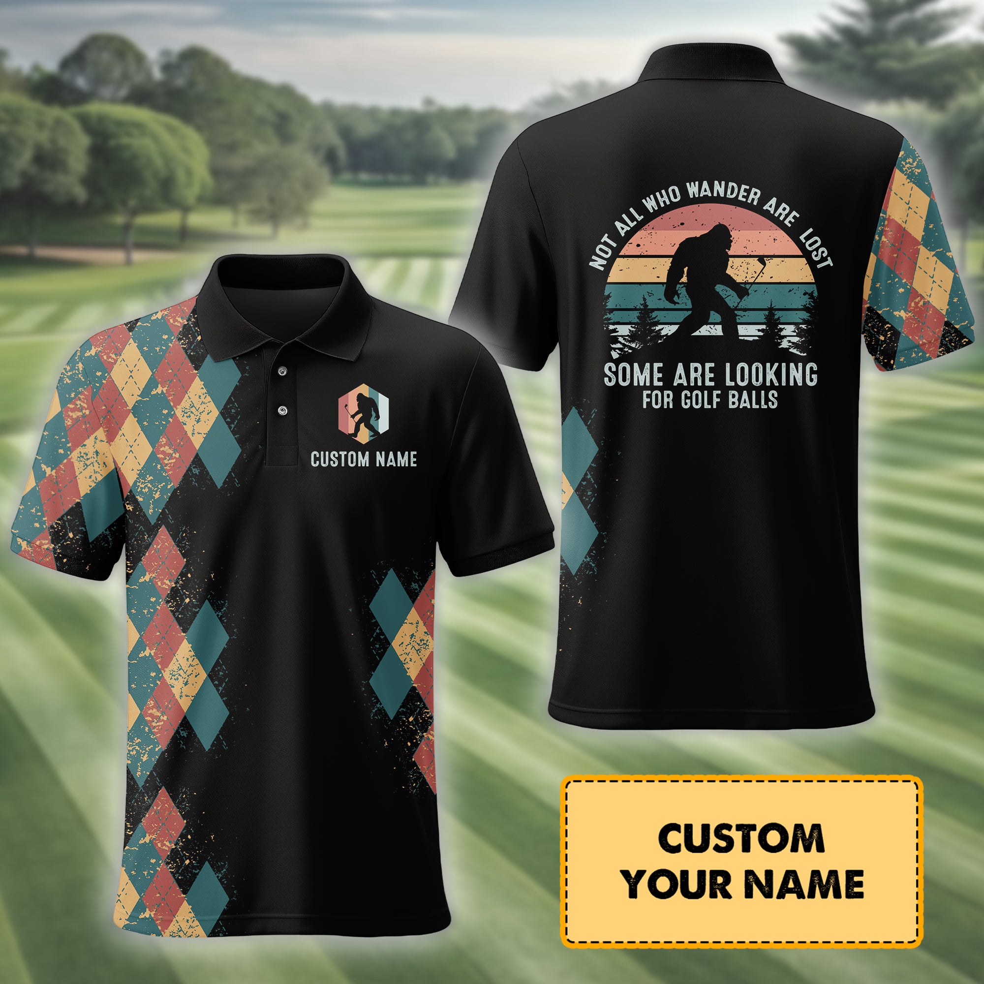 Not All Who Wonder Are Lost, Custom Polo Shirt, Present For Golfer