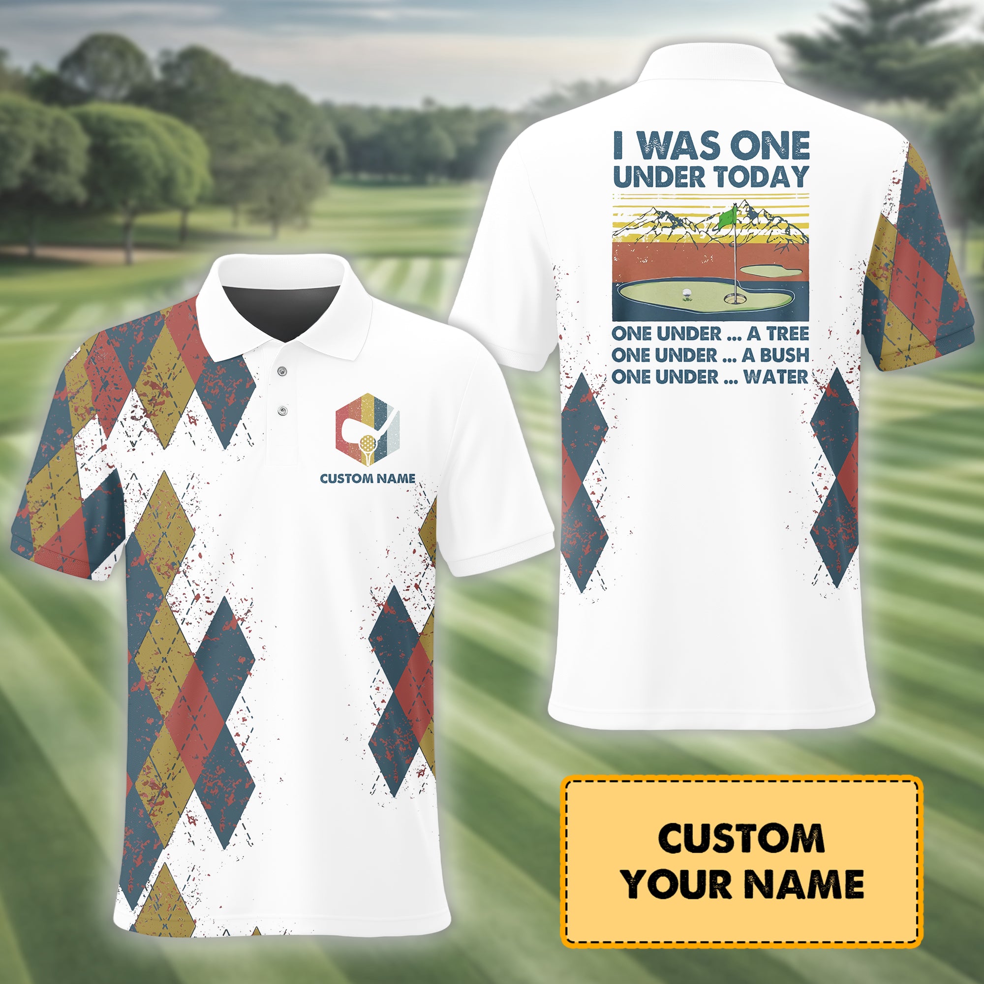 I Was One Under Today, Custom Polo Golf Shirt, Present For Golfer