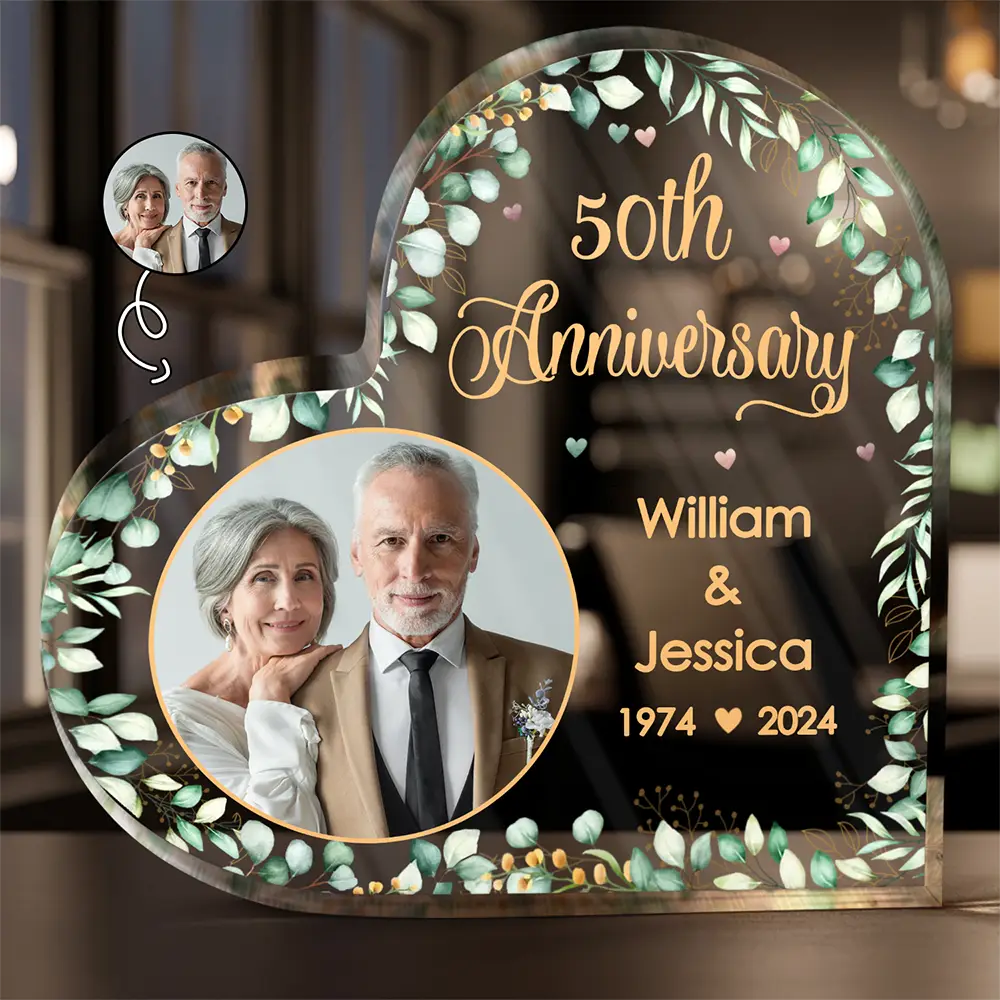 Custom Photo Couples Anniversary Acrylic Plaque, Anniversary Gift For Couple