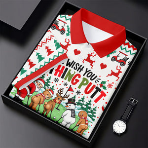 We Wish You Nothing Putt Christmas Golf Shirt, Womens Golf Clothing, Ladies Golf Tops