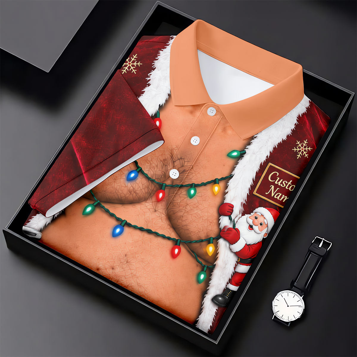 Custom Name Santa Suit Christmas Golf Shirt, Golf Gifts For Women, Ladies Golf Tops