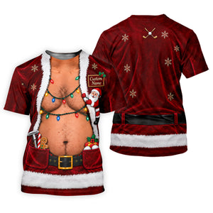 Custom Name Santa Suit Christmas Golf Shirt, Golf Gifts For Women, Ladies Golf Tops