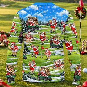 Santa Golf Course Pattern Ugly Christmas Sweater, Funny Xmas Gift, Ugly Sweater Party