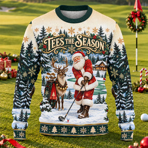 Tees The Season Santa Ugly Christmas Sweater, Funny Xmas Gift, Funny Holiday Sweater