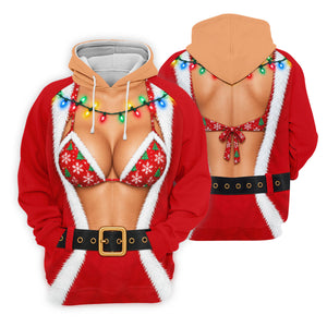 Santa Coat Bikini Lights Christmas Golf Shirt, Golf Polo For Men, Mens Golf Clothing