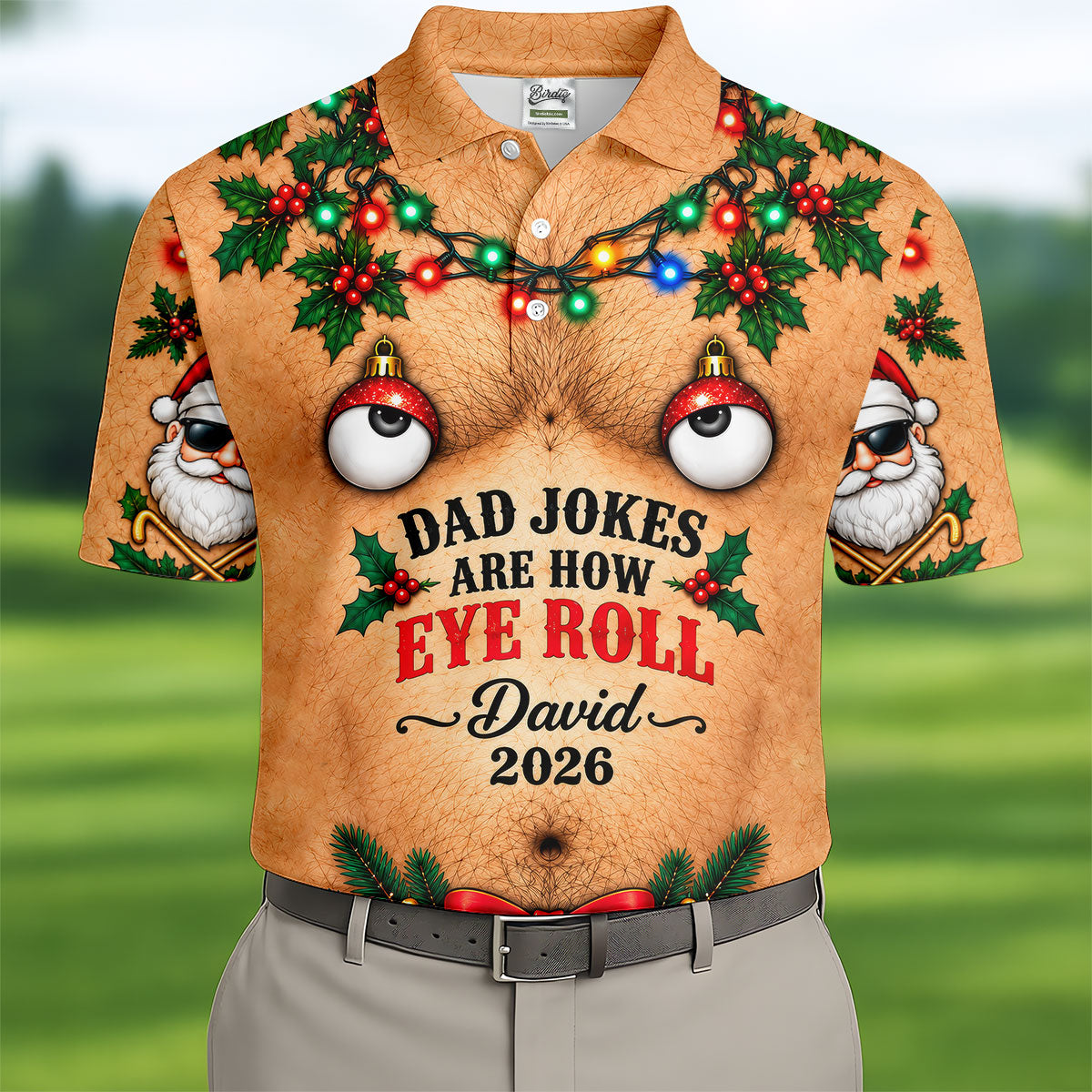 Funny Dad Jokes Eye Roll Christmas Golf Shirt, Golf Gifts For Men, Mens Golf Shirts