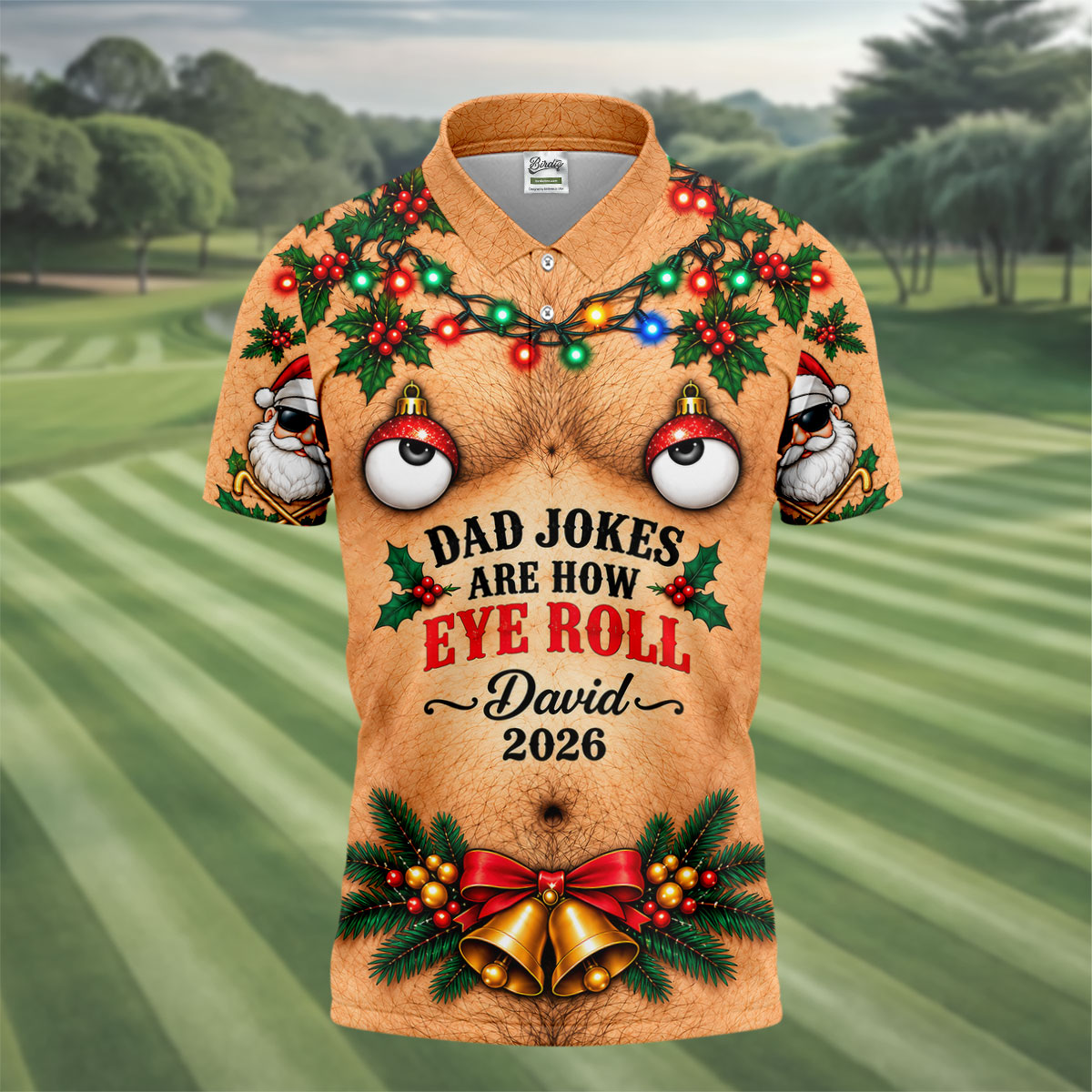 Funny Dad Jokes Eye Roll Christmas Golf Shirt, Golf Gifts For Men, Mens Golf Shirts