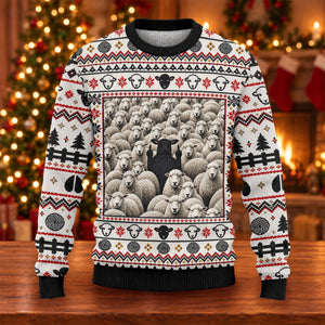 Black Sheep Fair Isle Ugly Christmas Sweater, Funny Christmas Outfit, Christmas Gifts