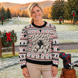 Black Sheep Fair Isle Ugly Christmas Sweater, Funny Christmas Outfit, Christmas Gifts