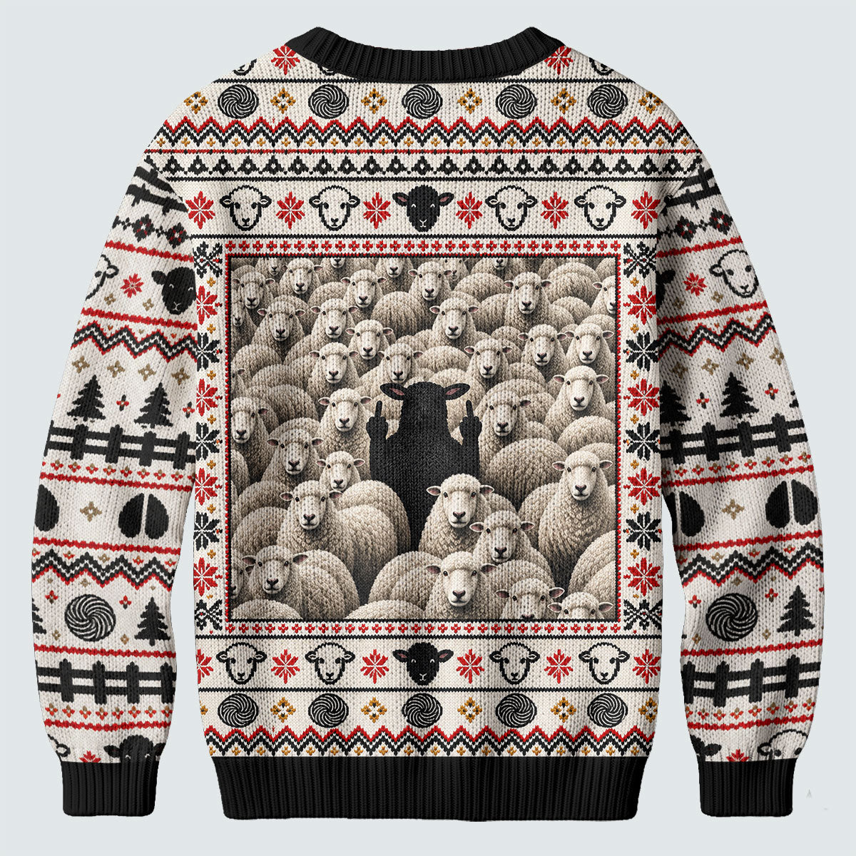 Black Sheep Fair Isle Ugly Christmas Sweater, Funny Christmas Outfit, Christmas Gifts