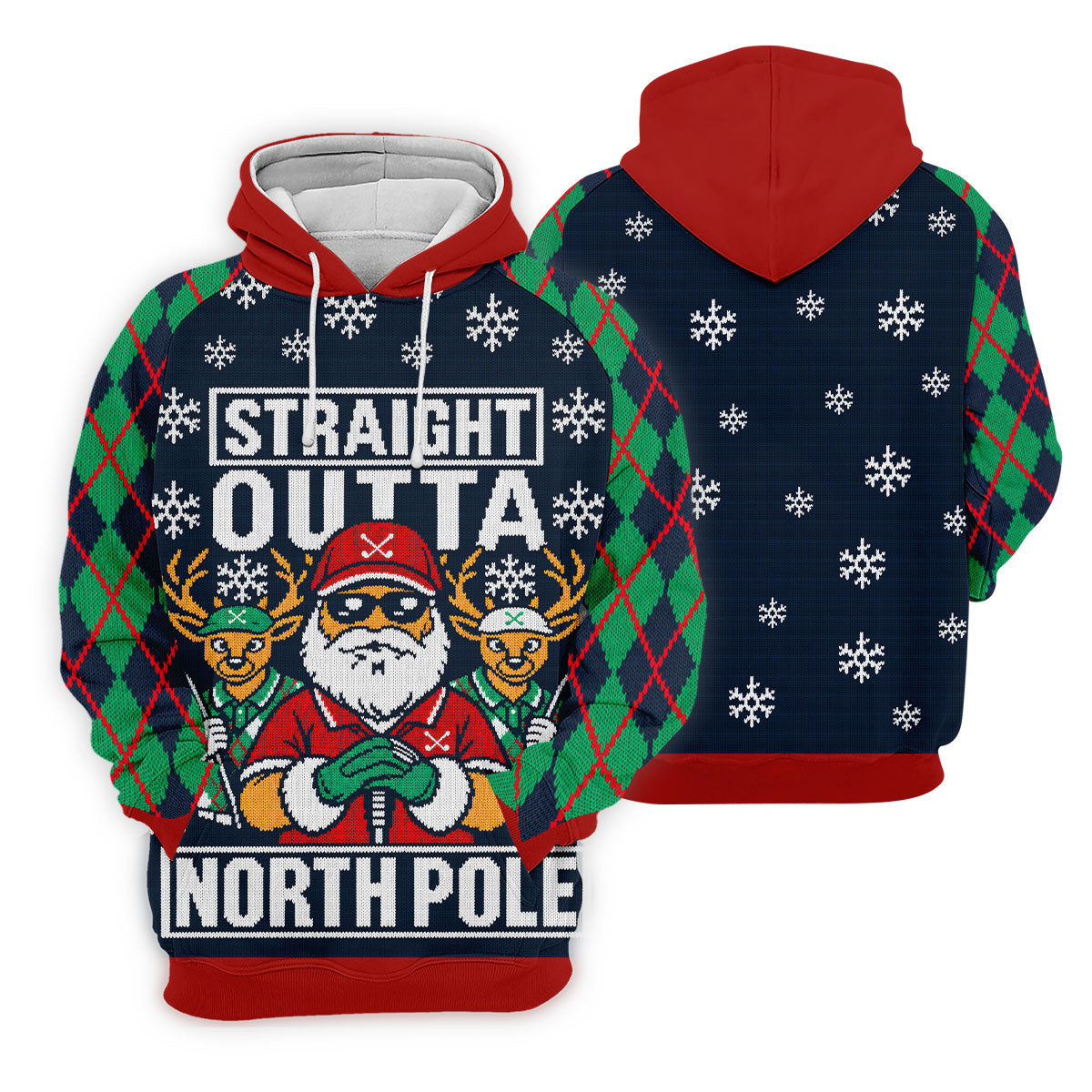 Straight Outta North Pole Christmas Golf Shirt, Mens Golf Apparel, Mens Golf Clothing
