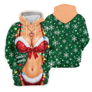 Santa's Favorite Bikini Christmas Golf Shirt, Golf Gifts For Men, Golf Polo For Men