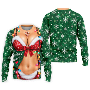 Santa's Favorite Bikini Christmas Golf Shirt, Golf Gifts For Men, Golf Polo For Men