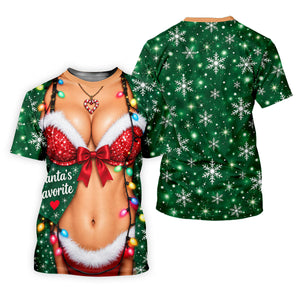 Santa's Favorite Bikini Christmas Golf Shirt, Golf Gifts For Men, Golf Polo For Men