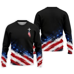 Veteran Cross USA Flag Golf Polo Shirt, Veterans Day Golf Shirt, Golf Shirts For Men