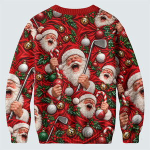 Ugly Christmas Sweater Santa Golf Ornaments, Ugly Sweater Party, Christmas Gifts