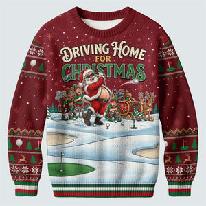 Ugly Christmas Sweater Driving Home For Christmas, Golf Lover Gifts, Funny Xmas Gift