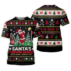 Santa Driving Range Christmas Golf Shirt, Ladies Golf Shirts, Womens Golf Apparel