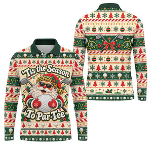 Tis The Season To Par-Tee Christmas Golf Shirt, Mens Golf Polo, Golf Shirts For Men