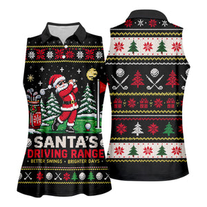 Santa Driving Range Christmas Golf Shirt, Ladies Golf Shirts, Womens Golf Apparel