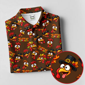 Turkey Squadgiving Thanksgiving Golf Shirt, Womens Golf Tops, Womens Golf Apparel