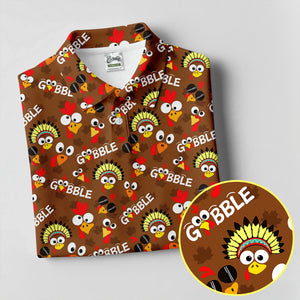 Gobblegiving Thanksgiving Golf Shirt, Womens Golf Apparel, Golf Shirts For Women