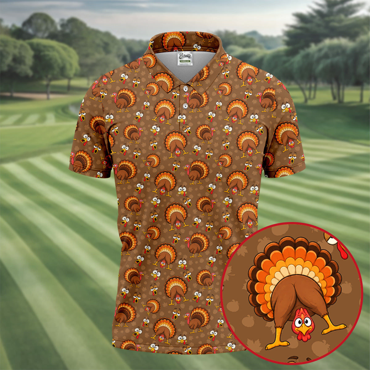 Feathergiving Thanksgiving Golf Shirt, Mens Golf Apparel, Funny Mens Golf Shirts