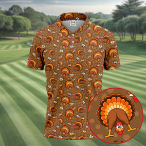 Feathergiving Thanksgiving Golf Shirt, Mens Golf Apparel, Funny Mens Golf Shirts