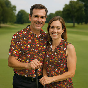 Turkey Squadgiving Thanksgiving Golf Shirt, Womens Golf Tops, Womens Golf Apparel
