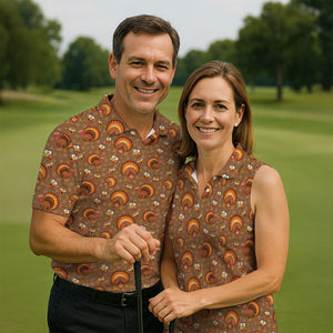 Feathergiving Thanksgiving Golf Shirt, Womens Golf Apparel, Golf Gifts For Women