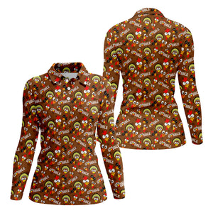 Gobblegiving Thanksgiving Golf Shirt, Womens Golf Apparel, Golf Shirts For Women