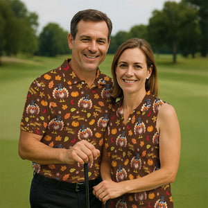Pilgrimgiving Thanksgiving Golf Shirt, Golf Shirts For Men, Funny Mens Golf Shirts