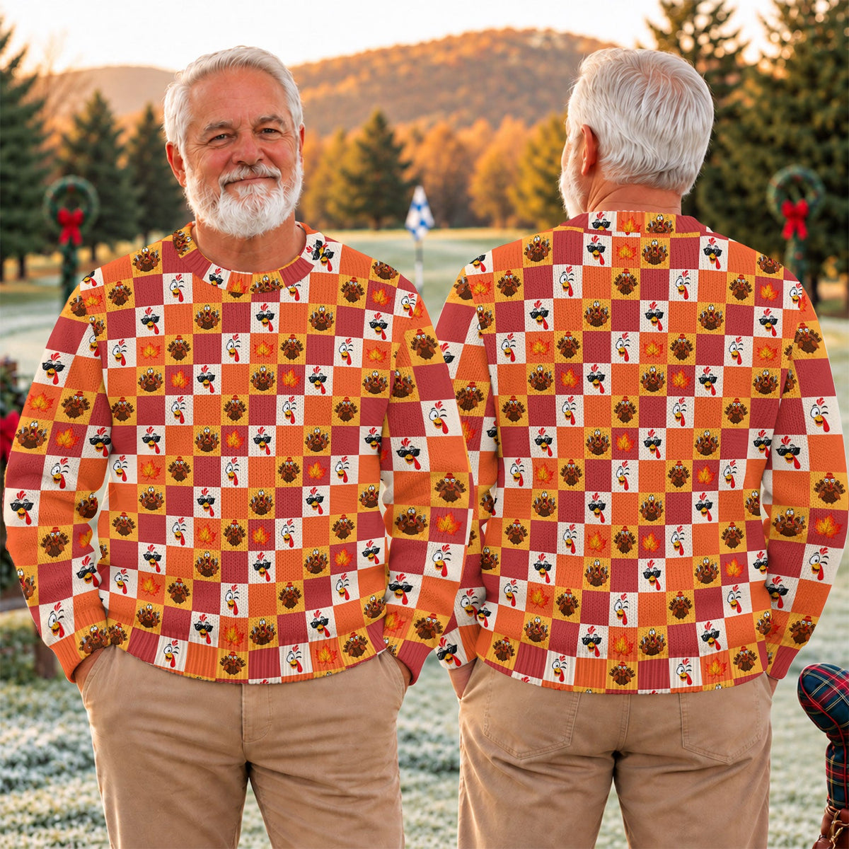 Ugly Christmas Sweater Thanksgiving Checker, Ugly Sweater Party, Funny Xmas Gift